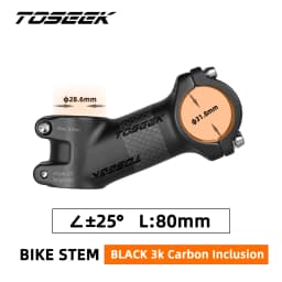 TOSEEK ZF-ONE Carbon Stem 25/35Degree Mountain Bike Stem,31.8mm Handlebar Stems,60/70/80/90/100mm Black and Red Bicycle Parts