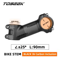 TOSEEK ZF-ONE Carbon Stem 25/35Degree Mountain Bike Stem,31.8mm Handlebar Stems,60/70/80/90/100mm Black and Red Bicycle Parts