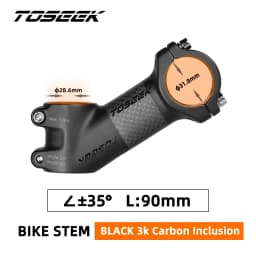 TOSEEK ZF-ONE Carbon Stem 25/35Degree Mountain Bike Stem,31.8mm Handlebar Stems,60/70/80/90/100mm Black and Red Bicycle Parts