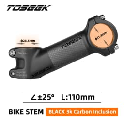 TOSEEK ZF-ONE Carbon Stem 25/35Degree Mountain Bike Stem,31.8mm Handlebar Stems,60/70/80/90/100mm Black and Red Bicycle Parts