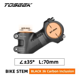 TOSEEK ZF-ONE Carbon Stem 25/35Degree Mountain Bike Stem,31.8mm Handlebar Stems,60/70/80/90/100mm Black and Red Bicycle Parts