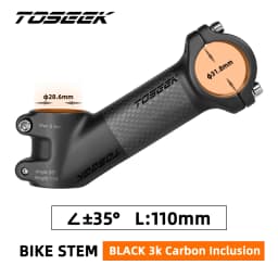 TOSEEK ZF-ONE Carbon Stem 25/35Degree Mountain Bike Stem,31.8mm Handlebar Stems,60/70/80/90/100mm Black and Red Bicycle Parts