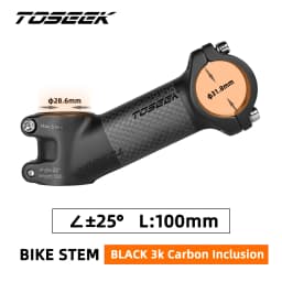 TOSEEK ZF-ONE Carbon Stem 25/35Degree Mountain Bike Stem,31.8mm Handlebar Stems,60/70/80/90/100mm Black and Red Bicycle Parts
