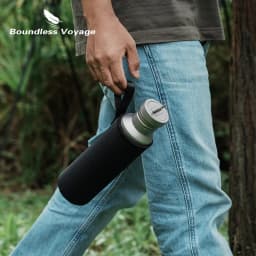 Boundless Voyage Wide Mouth Titanium Bottle with Lid Leak-Proof Camping Sports Water Bottle Single Layer Flask, 400/550/750ML