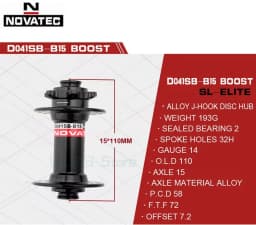 Novatec Thru Hub 15 15mm MTB Bike DH Axle Boost Hubs Bicycle Front Rear Downhill Cylindrical Hubs Cycling Accessories Part