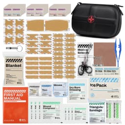 RHINO RESCUE Mini First Aid Kit Small Waterproof Portable Emergency Kit Camping Essentials, With 106 Items For Travel, Home, Car