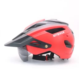 Removable and Adjustable Bicycle Helmet for Mountain Biking, Helmet with Goggles, Speed descent, Safety, AD032-J783