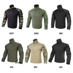 KRYDEX Combat G3 Shirt Tactical Hunting Outdoor Clothes Shirt with Elbow Pads Tiger Stripes Camo Ranger Green Gen3 Shirt