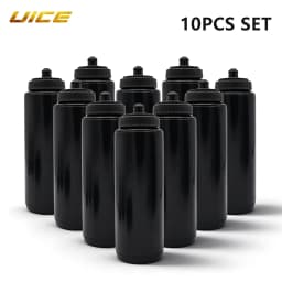 Ice Hockey Bottle Bucket 10pcs Hockey Water Bottle 1000ml Team Sports Bottle BPA Free For Ice Hockey Lacrosse Football Equipment