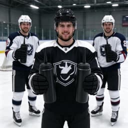 Ice Hockey Bottle Bucket 10pcs Hockey Water Bottle 1000ml Team Sports Bottle BPA Free For Ice Hockey Lacrosse Football Equipment