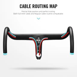 LEXON Carbon Road Handlebar Full Inner Cable Road Bike Integrated Handlebars Road Integrated Cockpit Stem Racing Cycling Parts