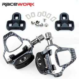 RACEWORK Ultra Light Road Bike Pedal Carbon Fiber Self-Locking For Shimano SPD Compatible Bike Professional Pedals with Bearings