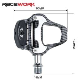 RACEWORK Ultra Light Road Bike Pedal Carbon Fiber Self-Locking For Shimano SPD Compatible Bike Professional Pedals with Bearings
