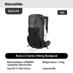 Naturehike Rock 2.0 Hiking Backpack 30L/45L/60L Camping Rucksack Outdoor Travel Trekking Specialised Shoulder Bag Rain Cover