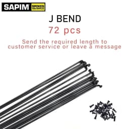 SAPIM 2.0mm Bicycle Spoke Round J-shaped Bend/Straight Pull Head 100-310mm Free Choice Bicycle Spoke Comes with Black Copper Cap