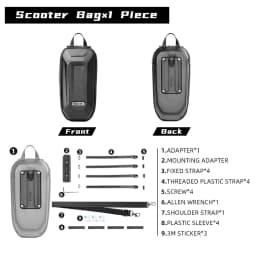 Rhinowalk Electric Scooter Front Bag Handlebar Water-Resistant Quick Release 4L EVA Big Capacity Universal For Xiaomi Scooter
