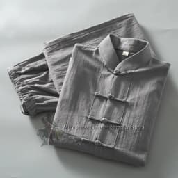 Soft Cotton Linen Longsleeves Chinese Tang Suit Casual Kung Fu Tai Chi Uniform Wing Chun Jacket and Pants Meditation Clothing