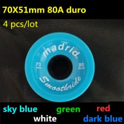 4pcs 70mm 51mm 80 duro Longboard Wheel for 70mm Skateboard Tire 80A Durable Elastic PU Ruedas for Road Street Skate Board Rodas