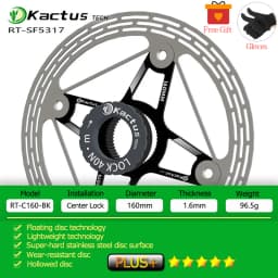 KACTUS Ultralight Bicycle Disc Brake Rotor 140/160mm Center Lock Thicken AL7505 Fast Cooling Disc Float Brake for Road MTB EBike