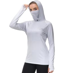 Bassdash Women Fishing Hoodie UPF 50+ Shirt With Face Mask Thumb Holes Hiking Biking Casual Wear Keep Dry Breathable FS23W