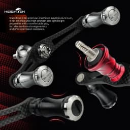 HIGHTEN Spinning Reel Dual Handle 90mm Axle Distance Carbon Fiber Material with Aluminum Alloy 15mm Diameter Knob Fits DAIWA and