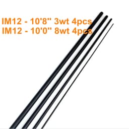 IM12 10'8'' 3wt 4pcs & 10‘0’‘ 8wt 4pc Carbon Fishing Rod Transparent Black Blank Fast Action Repair Rod Building DIY NooNRoo