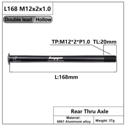 HEPPE Bicycle Double Lead Thru Axle 119mm/165mm M12xP1.0 MTB Road Bike Front Fork Shaft Skewer Rear Hub Thru Axle Bike Skewers