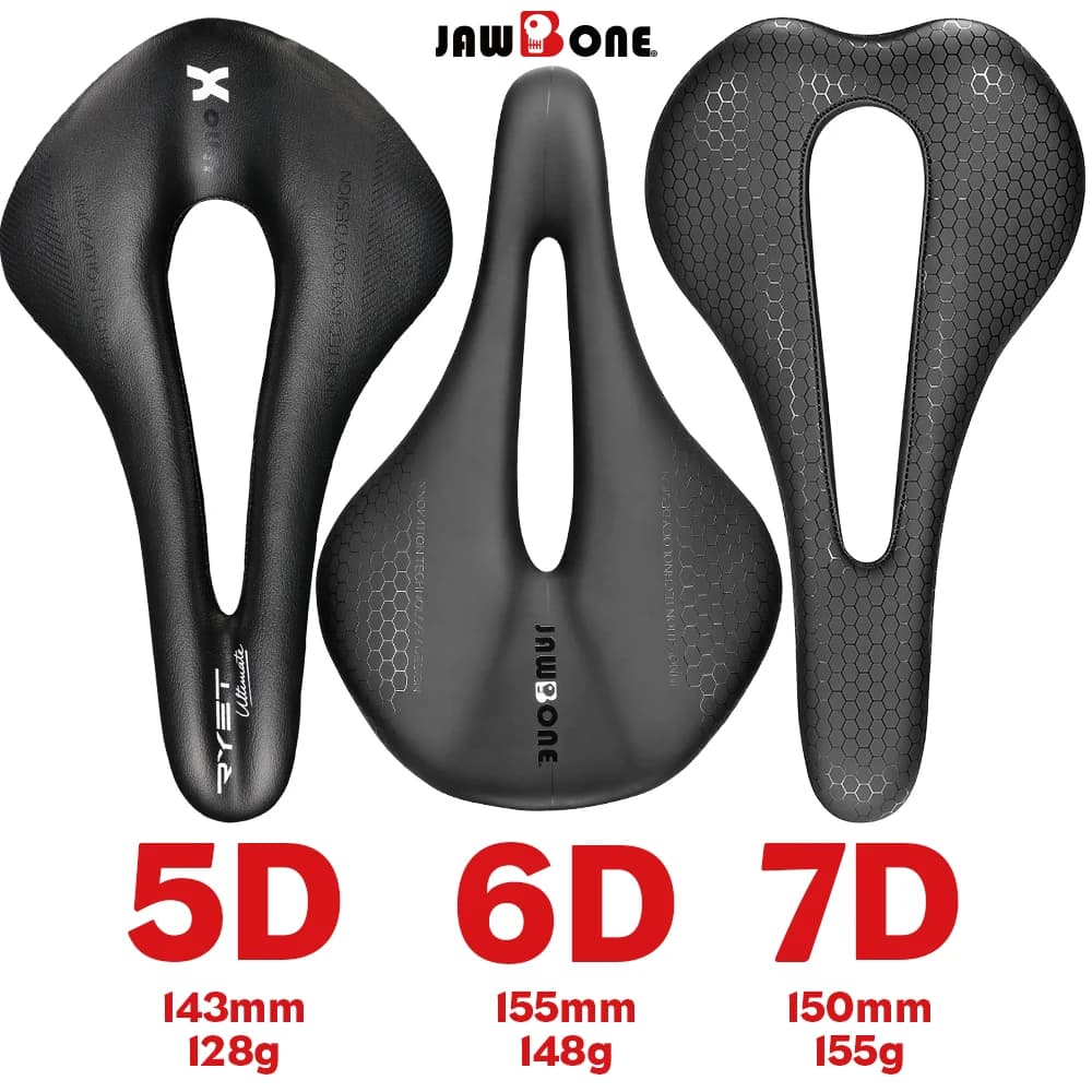 Jawbone Bike Saddle 5D 6D 7D Ultralight Full Carbon 143mm 150mm 155mm Leather MTB Bicycle Road Seat Cushion Cycling Accessories