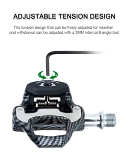 RACEWORK Ultra Light Carbon Fiber Textured Racing Bicycle Pedal Is Suitable for SPD/Keo Self-Locking Professional Bicycle Pedal