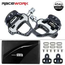 RACEWORK Ultra Light Carbon Fiber Textured Racing Bicycle Pedal Is Suitable for SPD/Keo Self-Locking Professional Bicycle Pedal