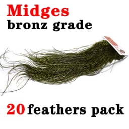 Whiting 20 Feathers Grizzly Natural/Dyed Fly Tying Feathers 9-11 Inches Long 18#20# Midge Rooster Saddle Dry Flies Tying Materia