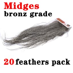 Whiting 20 Feathers Grizzly Natural/Dyed Fly Tying Feathers 9-11 Inches Long 18#20# Midge Rooster Saddle Dry Flies Tying Materia