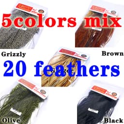 Whiting 20 Feathers Grizzly Natural/Dyed Fly Tying Feathers 9-11 Inches Long 18#20# Midge Rooster Saddle Dry Flies Tying Materia