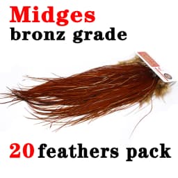 Whiting 20 Feathers Grizzly Natural/Dyed Fly Tying Feathers 9-11 Inches Long 18#20# Midge Rooster Saddle Dry Flies Tying Materia