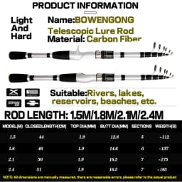 Telescopic Short Lure Fishing Rod 1.5/1.8/2.1/2.4M and Baitcasting Reel 5.2:1 /7.2:1 Combo Portable Travel Fishing Kit for Carp