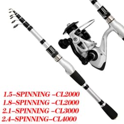 Telescopic Short Lure Fishing Rod 1.5/1.8/2.1/2.4M and Baitcasting Reel 5.2:1 /7.2:1 Combo Portable Travel Fishing Kit for Carp