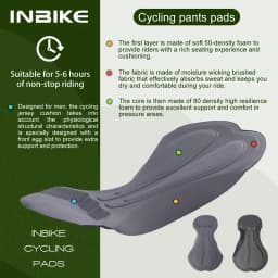INBIKE Men's Cycling Bib Shorts Solid Color Mountain Bike Shorts High-end Outdoor Breathable Cycling Tights UV Protection
