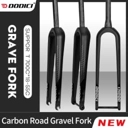DODICI-Carbon Fiber Road Bike Straight Gravel Fork, Carbon Fiber, Barrel Shaft, Quick Release, 700C * 55C