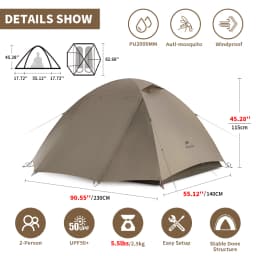 Naturehike Cloud River Tent 2-3 People Waterproof UPF50+ Camping Tent Outdoor Ultralight Portable Hiking Trekking Sun Shelter