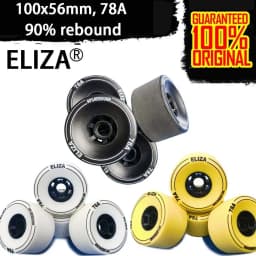 ELIZA Longboard Skateboard Wheels 100*56mm SHR78A, 90% Rebound Electric Longboard Wheel Stoned Surface Black Yellow and White