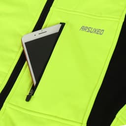 ARSUXEO Men's Winter Cycling Jacket Thermal Fleece Softshell Windbreaker Waterproof Breathable Reflective Bicycle Clothing