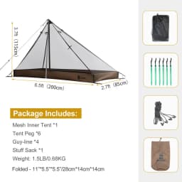 OneTigris 1-Person Mesh Inner Tent Camping Shelter with Waterproofed Tent Bathtub Floor for Tents Tarps Backpacking Hiking
