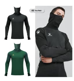 KELME Pullover Training Wear Men Stretch Thumb Hole Design Base Warm Thickness Shirt Breathable Face Cover Sportswear 8161TT1003