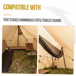 OneTigris ROCDOMUS Hammock Awning & Hot Tent Wood Burning Stove Compatible Waterproof Outdoor Tarp Canopy/Rain Fly Camping Cover