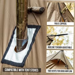 OneTigris ROCDOMUS Hammock Awning & Hot Tent Wood Burning Stove Compatible Waterproof Outdoor Tarp Canopy/Rain Fly Camping Cover