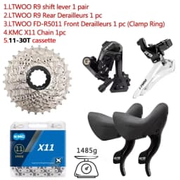 LTWOO R9 2x11 Speed Road Bike Derailleurs 22S FD + RD + X11 Chain + SUNSHINE Cassettes 11V Groupset with for R7000 R5800