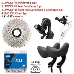 LTWOO R9 2x11 Speed Road Bike Derailleurs 22S FD + RD + X11 Chain + SUNSHINE Cassettes 11V Groupset with for R7000 R5800