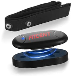FITCENT Rechargeable Heart Rate Monitor with Bluetooth ANT+ 5.3Khz Chest Strap Sensor for Peloton Zwift Polar Rowing Machine