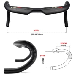Full Carbon Mountain Bicycle Handlebars Road Bike Handlebar Stem Curved Handle UD Matte 31.8*400/420/440MM 2020 New Parts