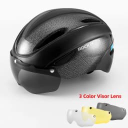 ROCKBROS Bike Goggle Helmet Men EPS Integrally-molded Breathable Cycling Visor Lens Helmets MTB Road Safe Bike Helmet